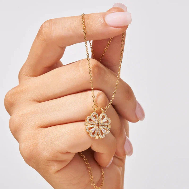 BOÎTE COLLAR CŒUR MAGNÉTIQUE AVEC FLEUR PRÉSERVÉE - My Store