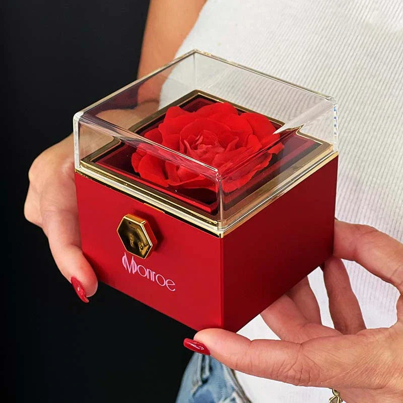 BOÎTE COLLAR CŒUR MAGNÉTIQUE AVEC FLEUR PRÉSERVÉE - My Store