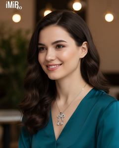 COLLIER NŒUD AVEC PIERRES PENDANTES